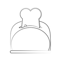 Toaster with bread icon vector illustration graphic design