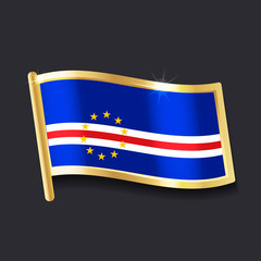 flag of Cape Verde in the form of badge, flat image