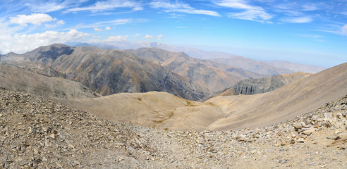 View from the summit of Mountain Babadag (3629 m) in Azerbaijan