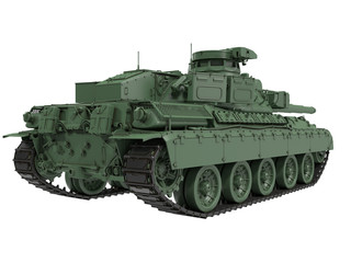 Fototapeta na wymiar military French tank AMX 30b2 on an isolated white background. 3d illustration
