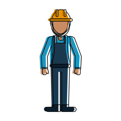 Worker avatar full body icon vector illustration graphic design