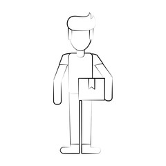 Courier avatar full body icon vector illustration graphic design