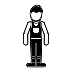 Worker avatar full body icon vector illustration graphic design
