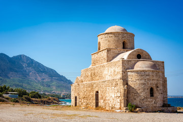Fototapeta na wymiar Agios (Saint) Evlalios Abandoned Church. Kyrenia District, Cyprus.