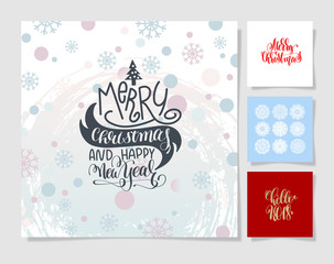 lettering christmas posters - merry christmas and happy new year