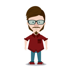Hipster man cartoon icon vector illustration graphic design
