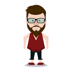 Hipster man cartoon icon vector illustration graphic design
