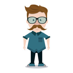 Hipster man cartoon icon vector illustration graphic design