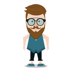Hipster man cartoon icon vector illustration graphic design