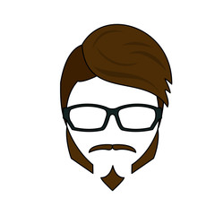 Hipster hairstyle and glasses icon vector illustration graphic design