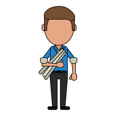 Architect faceless avatar icon vector illustration graphic design