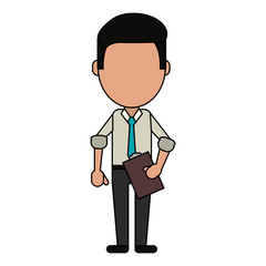Businessman avatar full body icon vector illustration graphic design