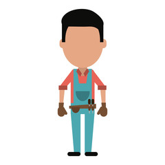 Worker avatar full body icon vector illustration graphic design