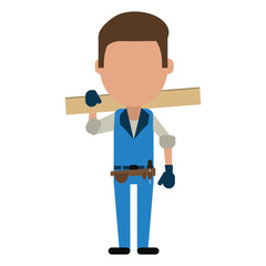 Worker avatar full body icon vector illustration graphic design