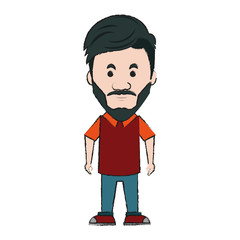 Hipster man cartoon icon vector illustration graphic design