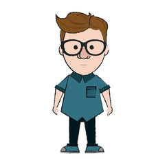 Hipster man cartoon icon vector illustration graphic design