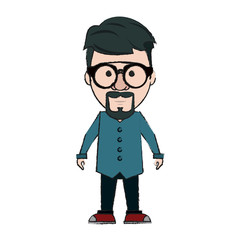 Hipster man cartoon icon vector illustration graphic design