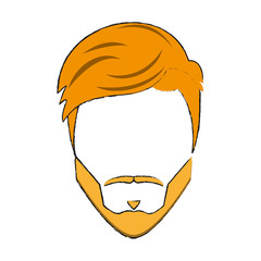 Hipster hairstyle and beard icon vector illustration graphic design