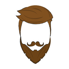 Hipster hairstyle and beard icon vector illustration graphic design