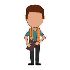 Courier avatar full body icon vector illustration graphic design