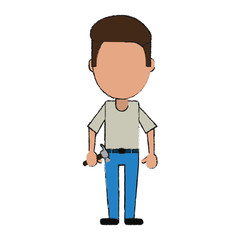 Worker avatar full body icon vector illustration graphic design
