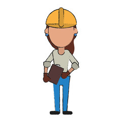 Woman construction worker icon vector illustration graphic design