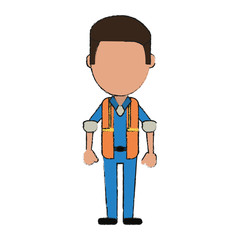 Worker avatar full body icon vector illustration graphic design