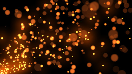 Particles sparks dots glitter slow motion background 3d illustration isolated