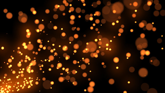 Particles Sparks Dots Glitter Slow Motion Background 3d Illustration Isolated