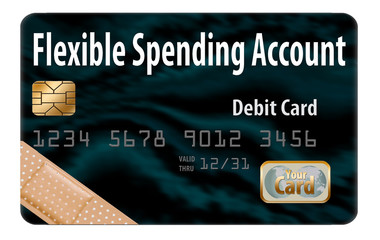 FSA debit card isolated on white.
