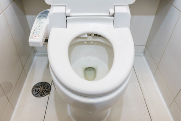 Modern high tech toilet with hygienic and high technology of the toilet bowl, automatic flush toilet