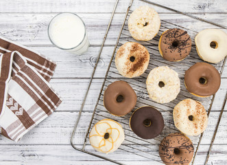 Some fresh made Donuts (top view)