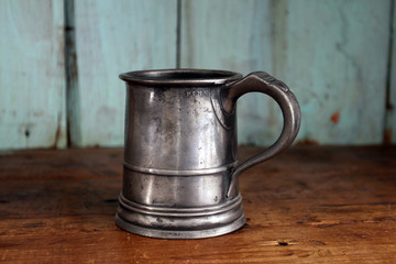 single pewter tankard