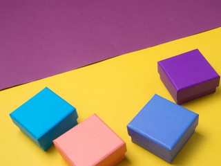 color gift box on color  background  for Christmas and The New Year .