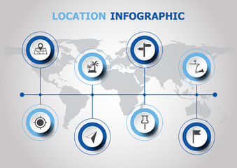 Infographic design with location icons