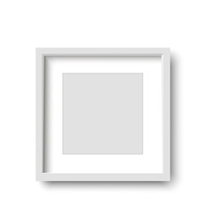 Realistic white frame isolated on white background. vector illustration