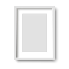 Fototapeta premium Realistic white frame isolated on white background. vector illustration