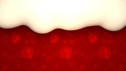 Merry Christmas greeting card. Melting cream effects. 3d rendering picture.