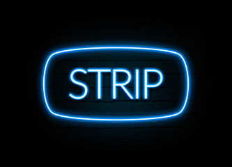 Strip  - colorful Neon Sign on brickwall