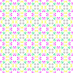 Abstract seamless colorful background pattern, with wavy lines and circles.