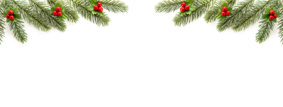 Christmas and New Year holiday  top view border design banner background