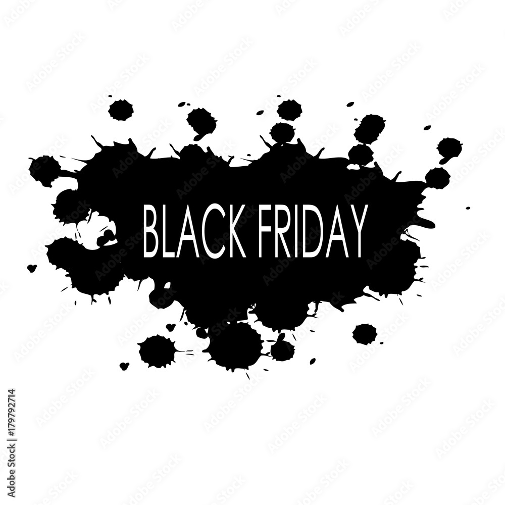 Wall mural black friday sale with black paint design isolated on white background