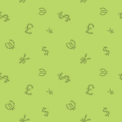 World Currency Money Sign Seamless Pattern