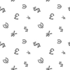 World Currency Seamless Money Sign Clear Pattern