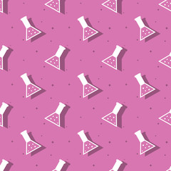 Science Laboratory Conical Flask Seamless Pattern
