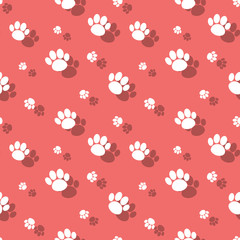 Animal Paw Print Seamless Wildlife Background