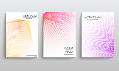 Obraz na płótnie Canvas Set of cards with blend liqud colors. Futuristic abstract design. Usable for banners, covers, layout and posters. Vector.