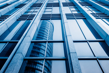 Reflection of architecture on modern office building