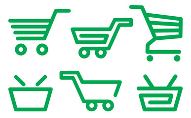 Shopping cart and basket icons