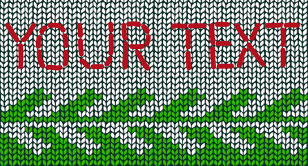 Seamless knitted banner. Vector illustration